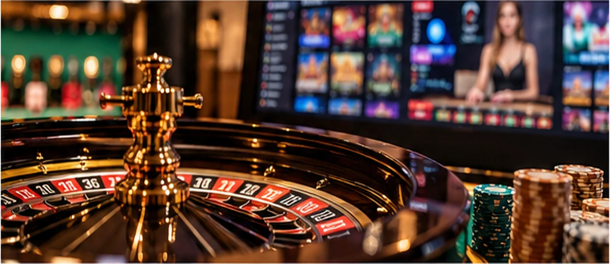 Рулетка и игровой зал как визуальный образ casino vertical